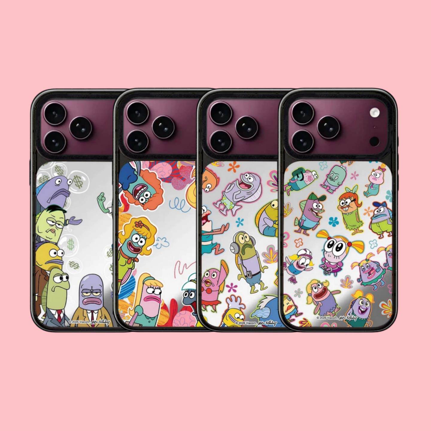 【韩国代购】酒红镜面比奇堡清澈愚蠢适用iphone18/17promx手机壳苹果16/15pro外壳苹果14/13磁吸Magsafe新款