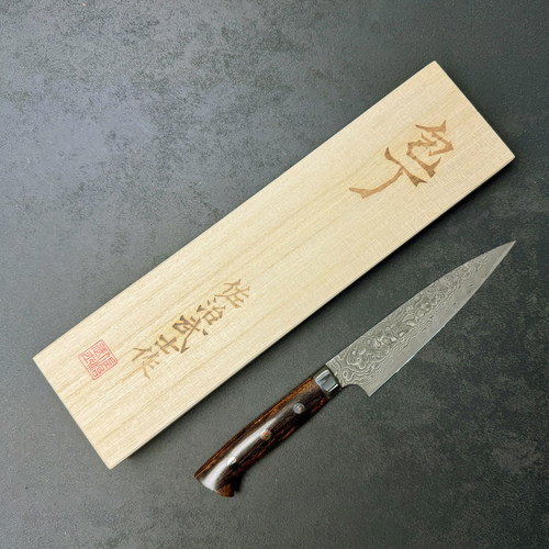 越前佐治作 佐治武士SG2黑染大马 150mm多功能小刀 沙铁柄