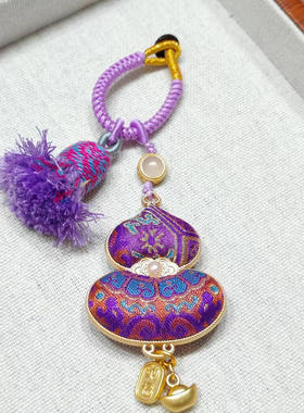 非遗宋锦葫芦纯手工定制成品名家宋锦葫芦挂件/包挂/车挂双面葫芦