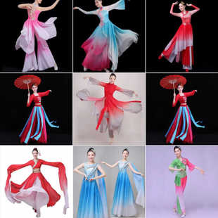 成都古裳出租赁/女士高端伞舞扇子舞古典舞蹈表演出服装出租赁