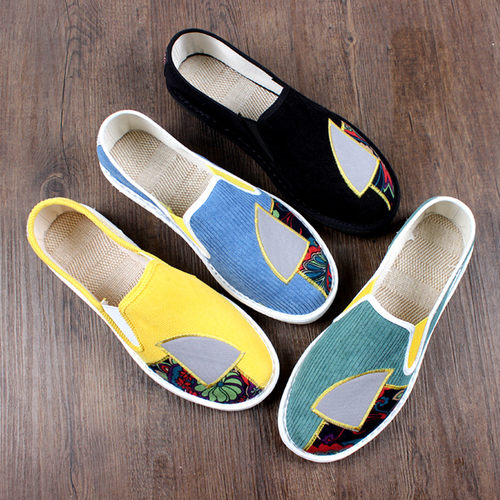 透气老北京布鞋灯芯绒手工一脚蹬