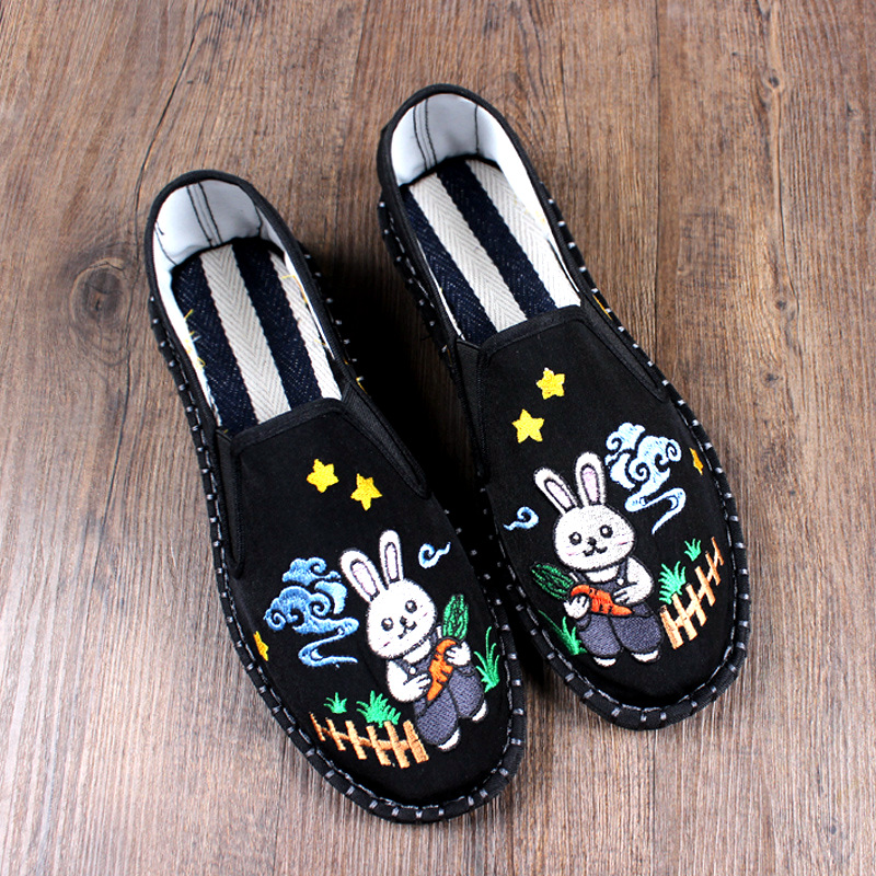 老北京布鞋男款夏季刺绣中国风手工一脚蹬男软底透气西山工作豆豆,流行男鞋,布鞋,淘宝优惠券,粉丝福利购,淘宝优惠卷