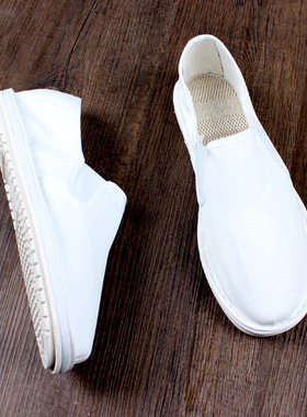 小白鞋男女夏季透气白色老北京布鞋男款百搭平底轻便手工西山工作