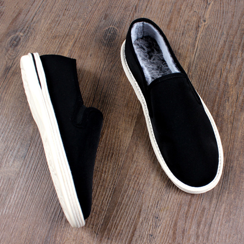 保暖老北京布鞋千层底加绒手工男