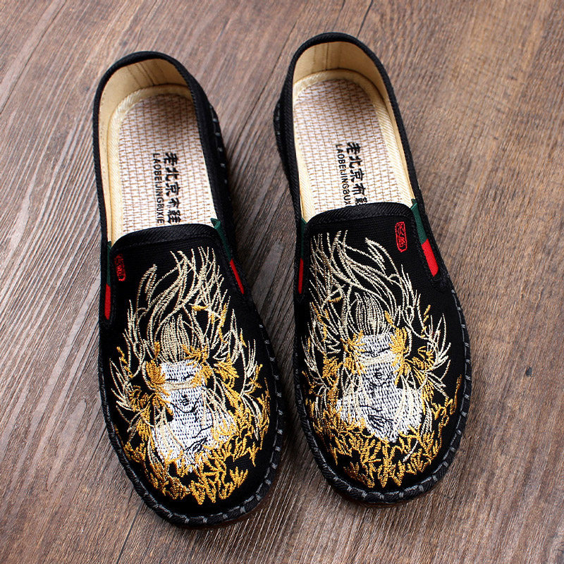 夏季新款老北京布鞋男高档手工牛筋底耐磨防滑透气软底一脚蹬刺绣,流行男鞋,布鞋,淘宝优惠券,粉丝福利购,淘宝优惠卷