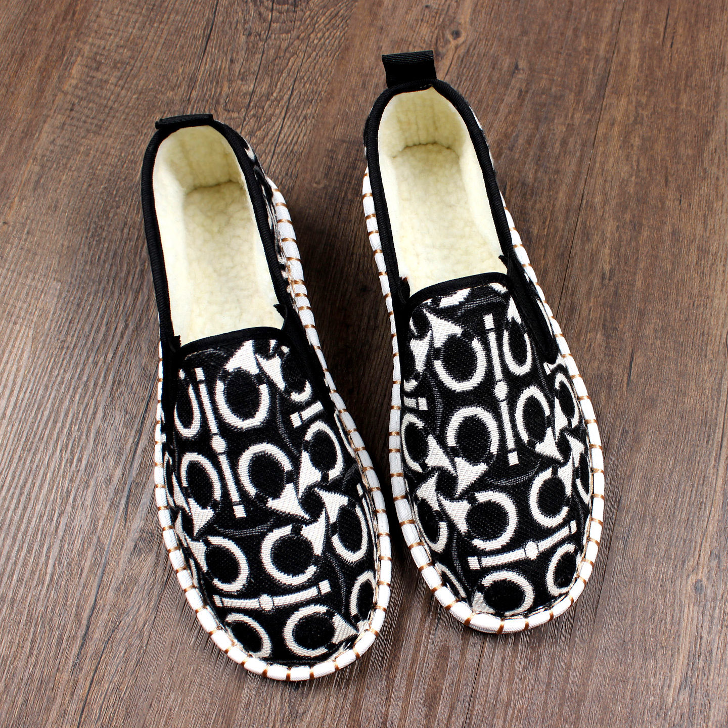 加绒保暖老北京布鞋男软底一脚蹬