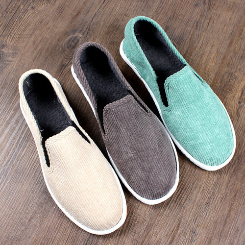 加绒保暖老北京布鞋灯芯绒牛筋底