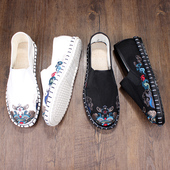 刺绣中国风手工社会鞋 夏季 西山休闲软底透气一脚蹬 男士 老北京布鞋