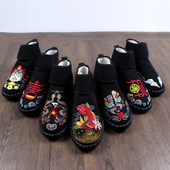 加绒保暖刺绣中国风加厚男士 高帮棉鞋 男士 老北京布鞋 雪地靴 男冬季