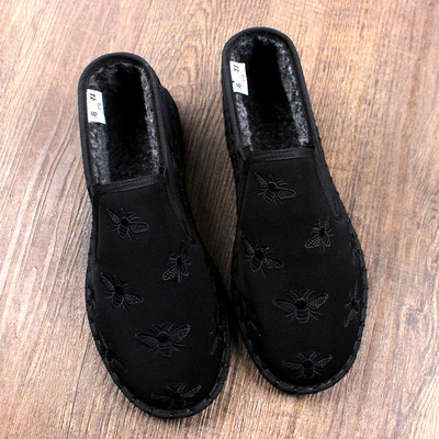 加绒保暖老北京布鞋男款刺绣棉鞋
