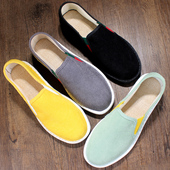 老北京布鞋 潮流牛筋底休闲鞋 男防臭灯芯绒防滑夏季 透气一脚蹬男款