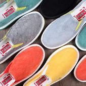 国潮透气防臭休闲中国风社会鞋 老北京懒汉鞋 男款 灯芯绒千层底布鞋