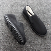 透气防臭劳保手工一脚蹬黑底男士 老北京布鞋 男夏季 软底西山牛筋底