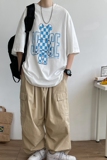 22夏季新款克莱因蓝T恤短袖港风中性情侣印花纯棉Z02，男装T恤，星座805 (原301D-3)