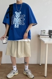 22夏季新款克莱因蓝T恤短袖港风中性情侣印花纯棉Z02，男装T恤，星座805 (原301D-3)