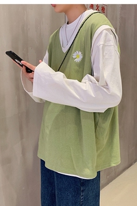 小雏菊两件套情侣长袖上衣T01图片