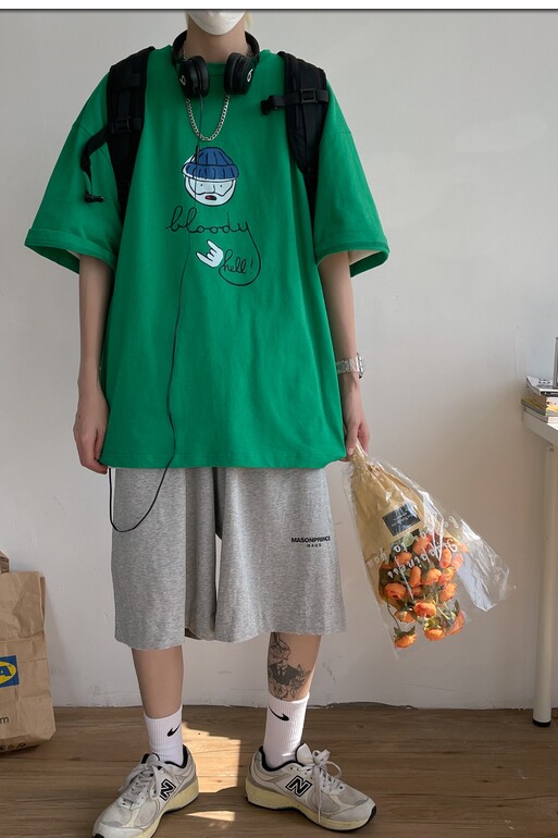 22夏季新款T恤短袖港风中性情侣印花纯棉Z03,男装T恤,星座805 (原301D-3)
