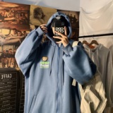 2022冬季纯棉加绒加厚中性港风卫衣开衫连帽外套KS01加绒，男装卫衣，星座805 (原301D-3)