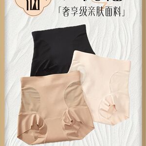 领仙正品小优先3条装中高腰薄款收腹美体网纱内裤提臀小平角7607