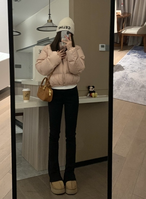 黑色高腰马蹄裤弹力超模牛仔裤