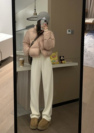 VASSE团宠裤 裤子女秋冬款高克重加厚针织垂感白色糯米阔腿休闲裤