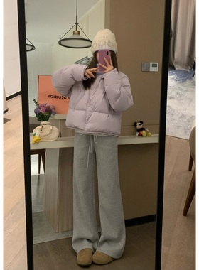 VASSE冬季开场奶包羽绒服 显瘦可爱立领保暖紫色乖乖减龄羽绒外套