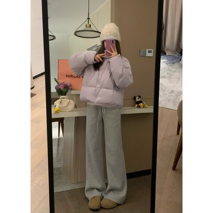 VASSE冬季开场奶包羽绒服 显瘦可爱立领保暖紫色乖乖减龄羽绒外套