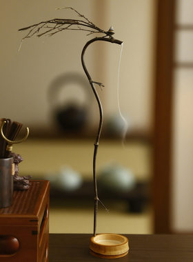 龙吐香龙腾纯手工竹枝龙挂香竹倒挂香座线香香插龙头香挂禅意