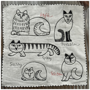 新出口日本外贸余单柔软纯全棉割绒可爱刺绣儿童成人方巾25 25cm