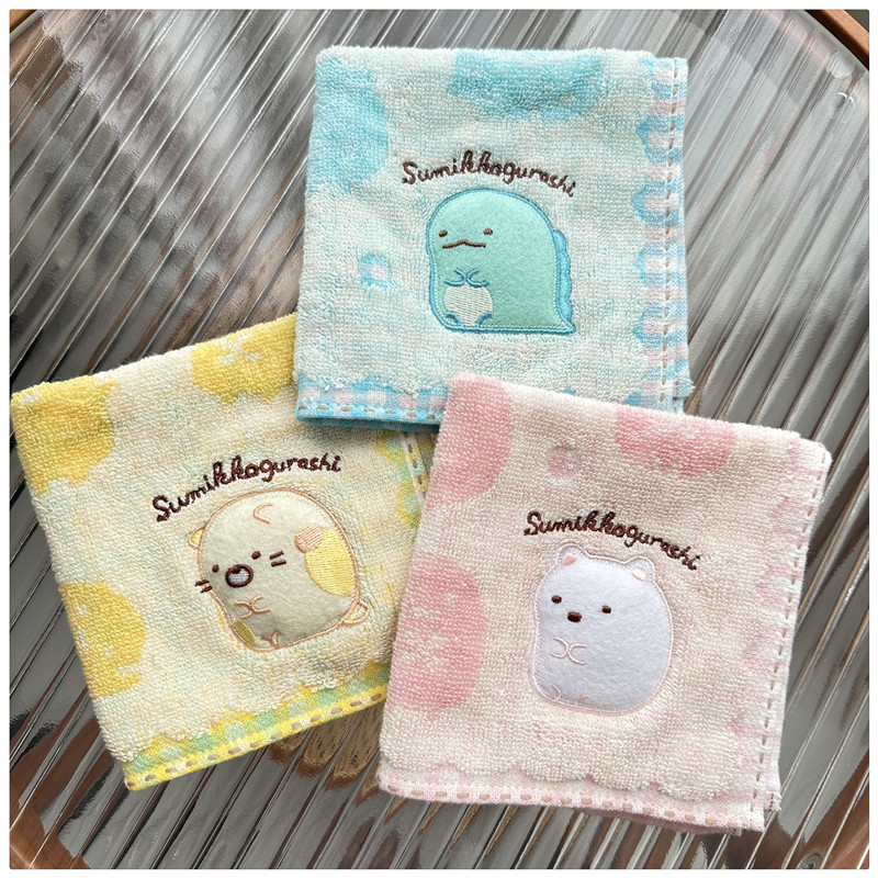 出口日本外贸余单全纯棉双面毛圈无荧光剂儿童成人方巾手帕小毛巾