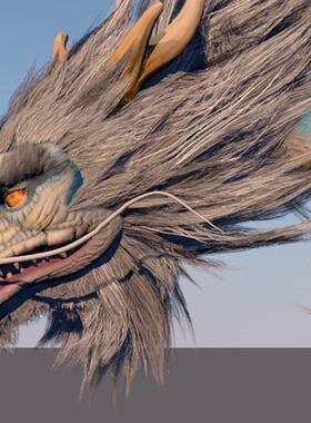 C4D高精龙模型含材质贴图动画工程源文件非常不错学习交流参考