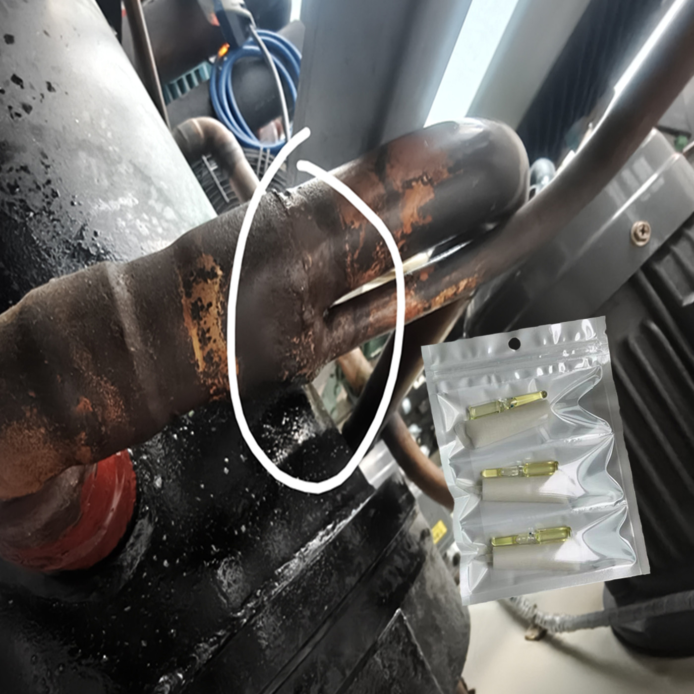 铜管焊接胶水空调压缩机冷凝器盘