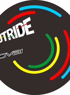 彩虹OUTRIDE封闭轮组贴纸公路车封闭碳刀圈个性贴纸1个轮子反正面