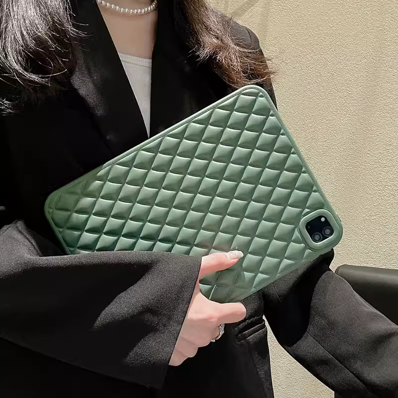 小香风 ins菱格手感ipad pro11平板保护套 单壳无后盖10代/10.9寸软壳全包10.2寸/air5/mini