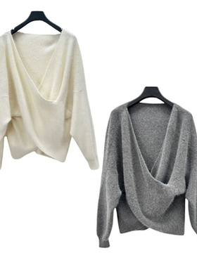 西格圣迪奥女秋冬新款不规则毛衣时尚休闲风宽松针织毛衫254Z3505