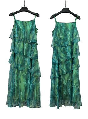 2025夏季新款女装S·D清新时尚显瘦轻奢中长款吊带连衣裙242Z12E3