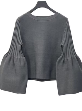 2025秋冬新款女装S·D不规则针织毛衫气质百搭灯笼袖毛衣233Z3560