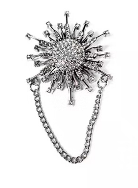 2025新款S·D女士锌合金胸花气质百搭时尚镶嵌玻璃钻胸针22384G2