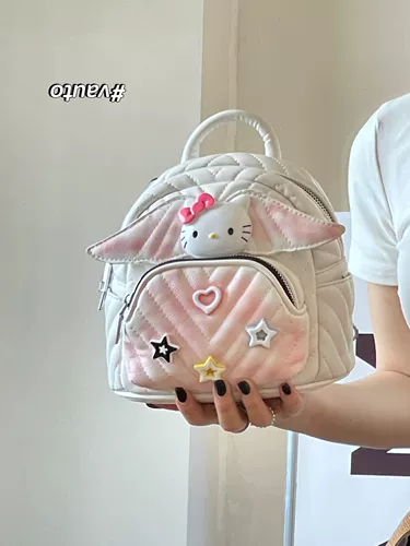 Hello Kitty, милый рюкзак, сумка через плечо с ромбовидным узором