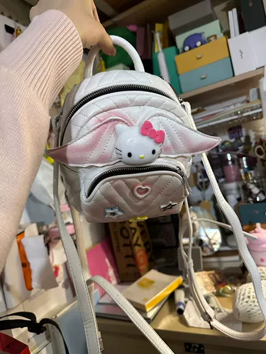 Hello Kitty, милый рюкзак, сумка через плечо с ромбовидным узором