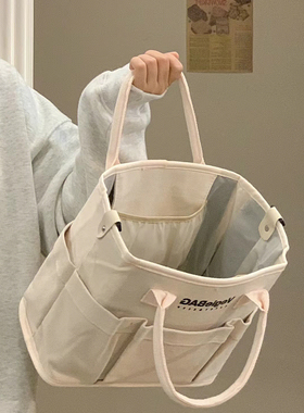 日系宝妈通勤妈咪包手提母婴包外出轻便大容量妈妈包女帆布托特包
