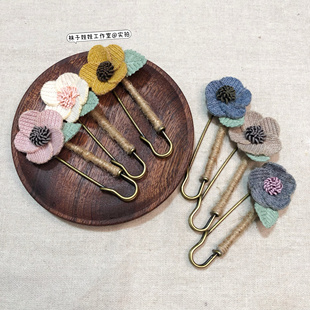 满18元包邮手工制作围巾装饰配件花朵胸针女生衣服固定大别针