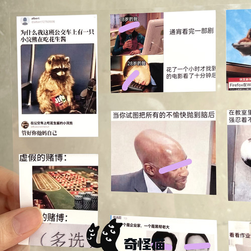 奇怪猫 抽象表情包系列meme梗图搞笑痛贴纸