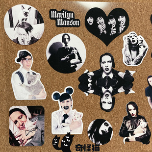 奇怪猫 大明星系列玛丽莲曼森MarilynManson谷子周边追星装饰贴纸