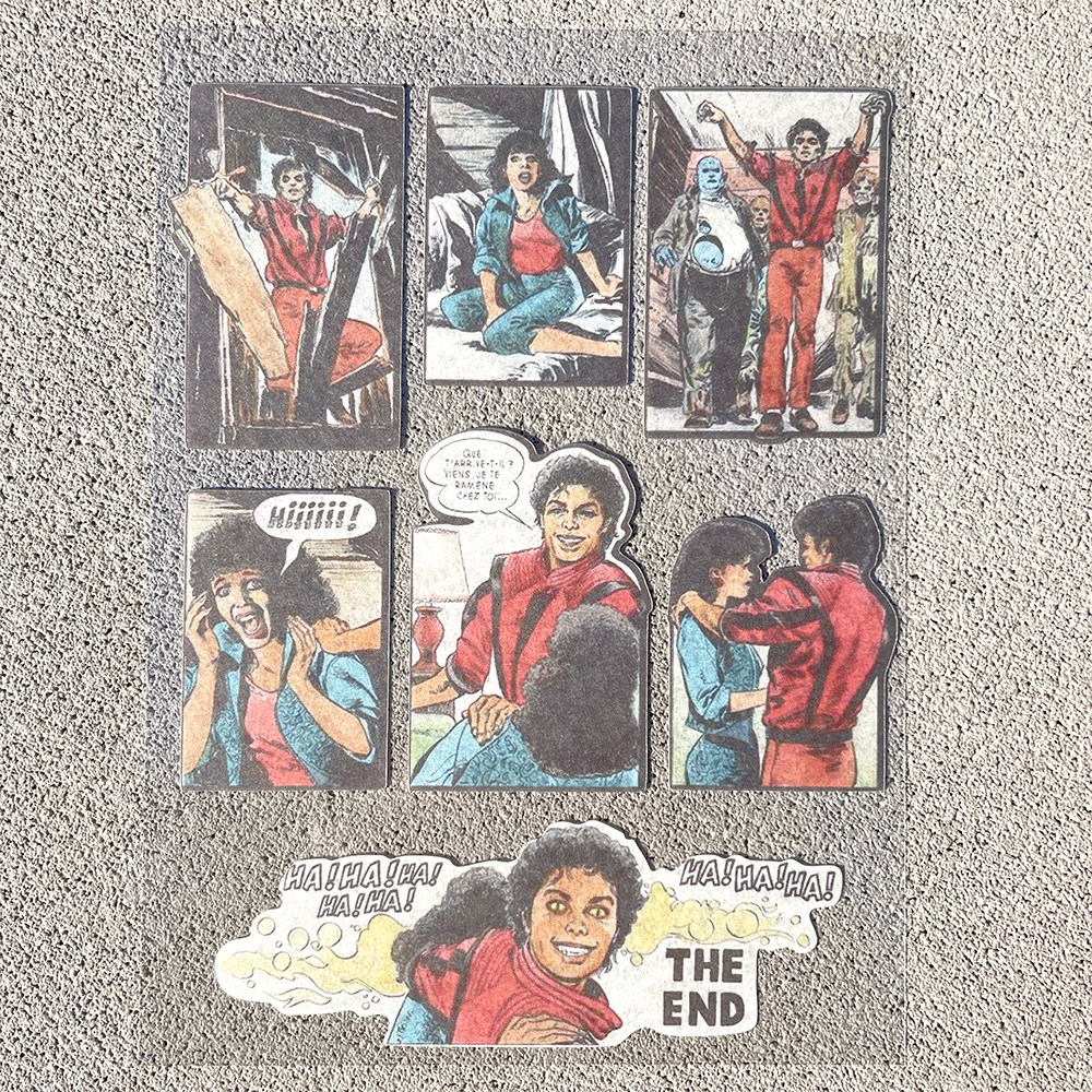 奇怪猫 Michael Jackson迈克尔杰克逊thriller颤栗古早漫画贴纸