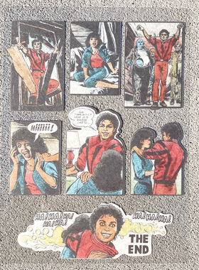 奇怪猫 Michael Jackson迈克尔杰克逊thriller颤栗古早漫画贴纸