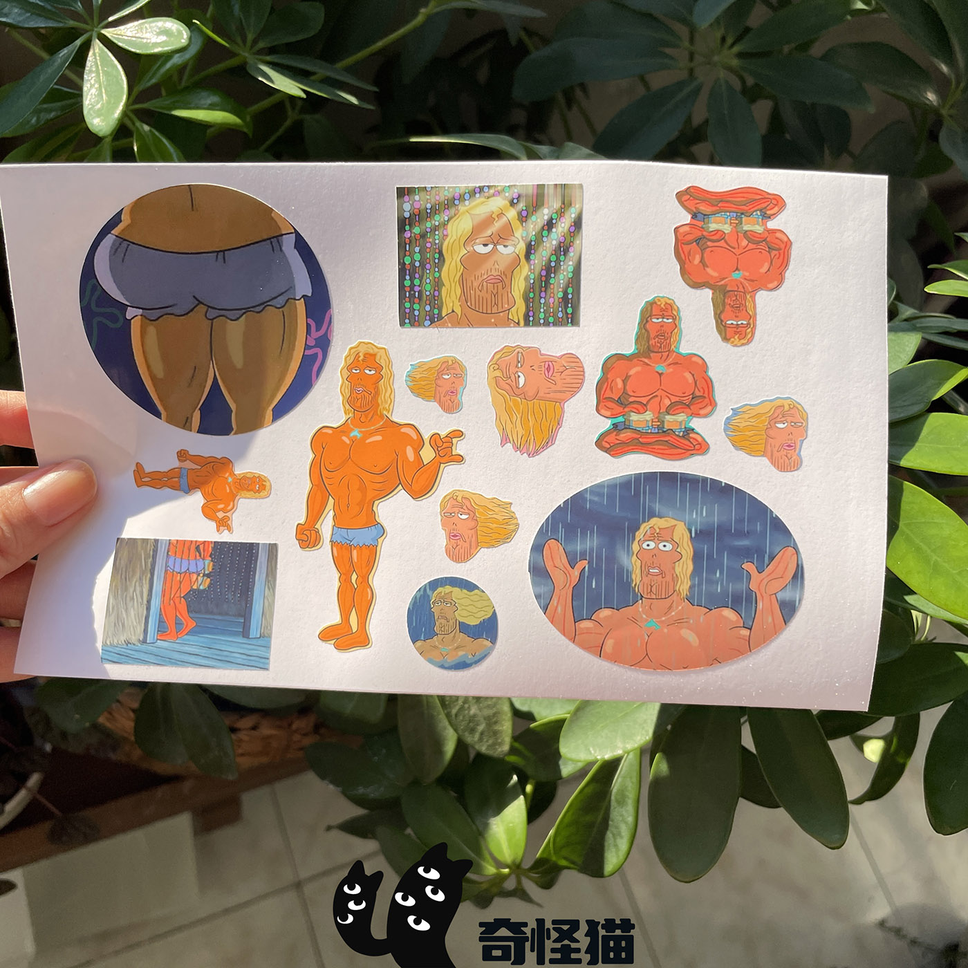 奇怪猫 动画系列海绵宝宝冲浪酷型男JKL谷子周边电脑手帐贴纸
