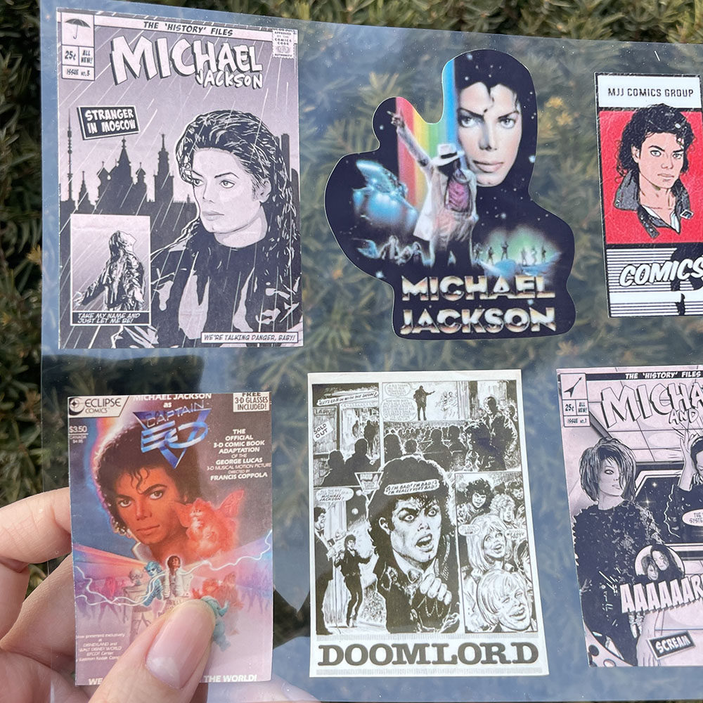 奇怪猫大明星系列迈克尔杰克逊周边古早插画漫画装饰收藏痛贴纸