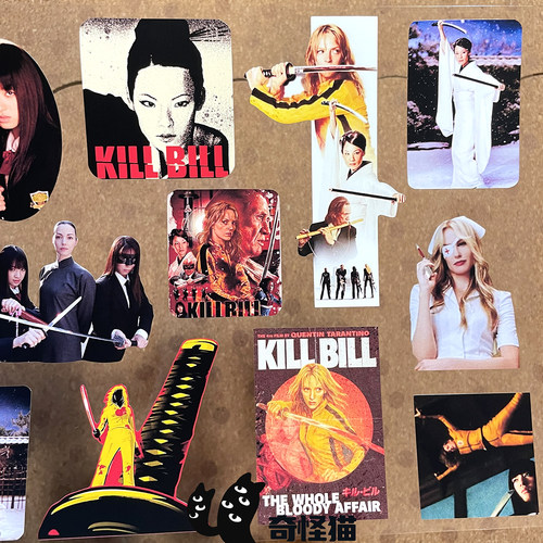 奇怪猫 电影系列杀死比尔killbill刘玉玲乌玛瑟曼栗山千明痛贴纸