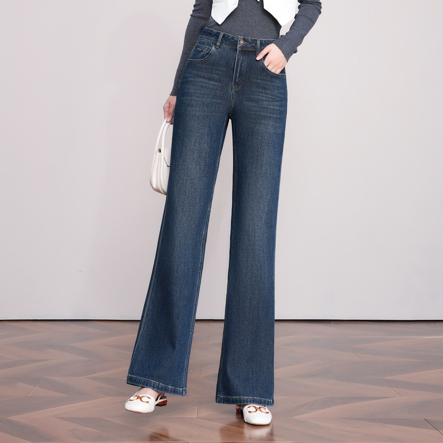 复古蓝做旧微喇牛仔裤女2026年春季新款显瘦不贴腿马蹄长裤筒喇裤,女装/女士精品,牛仔裤,淘宝优惠券,粉丝福利购,淘宝优惠卷